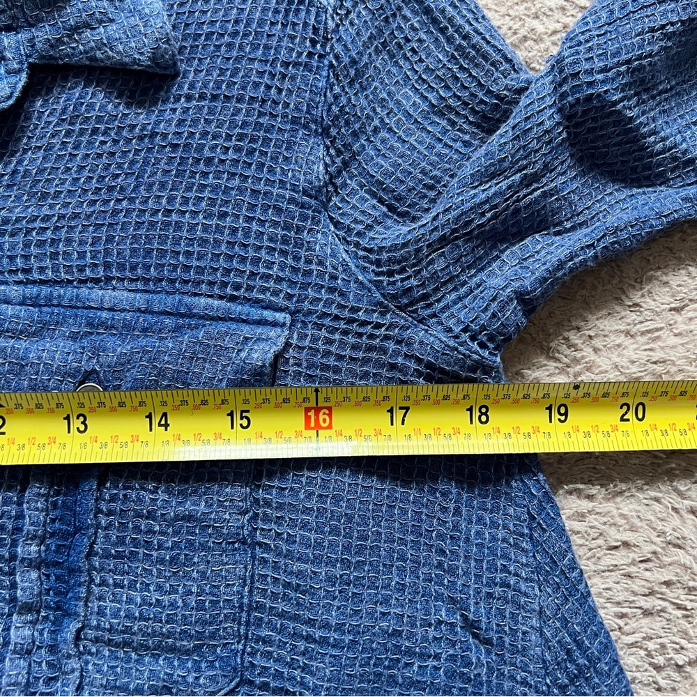 Free People One of the Guys Blue Oversized Waffle Knit Tunic Women's Size S - Picture 6 of 9